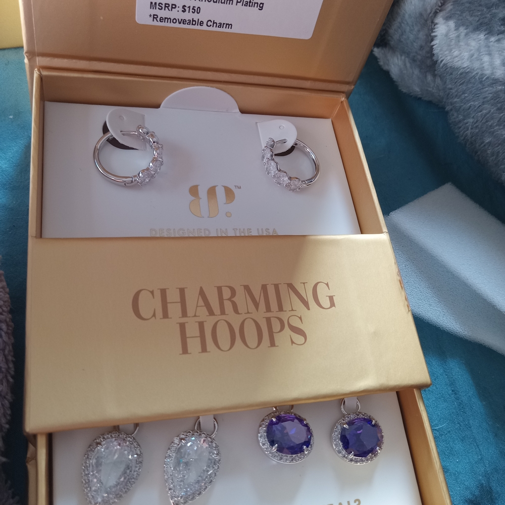 Silver and Purple Earrings